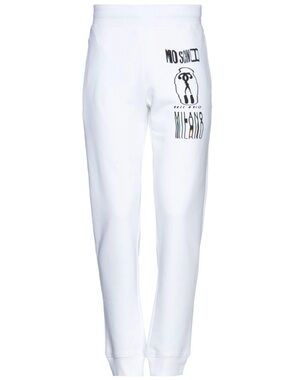 Moschino White Jogger Sweatpants with Black Graphic